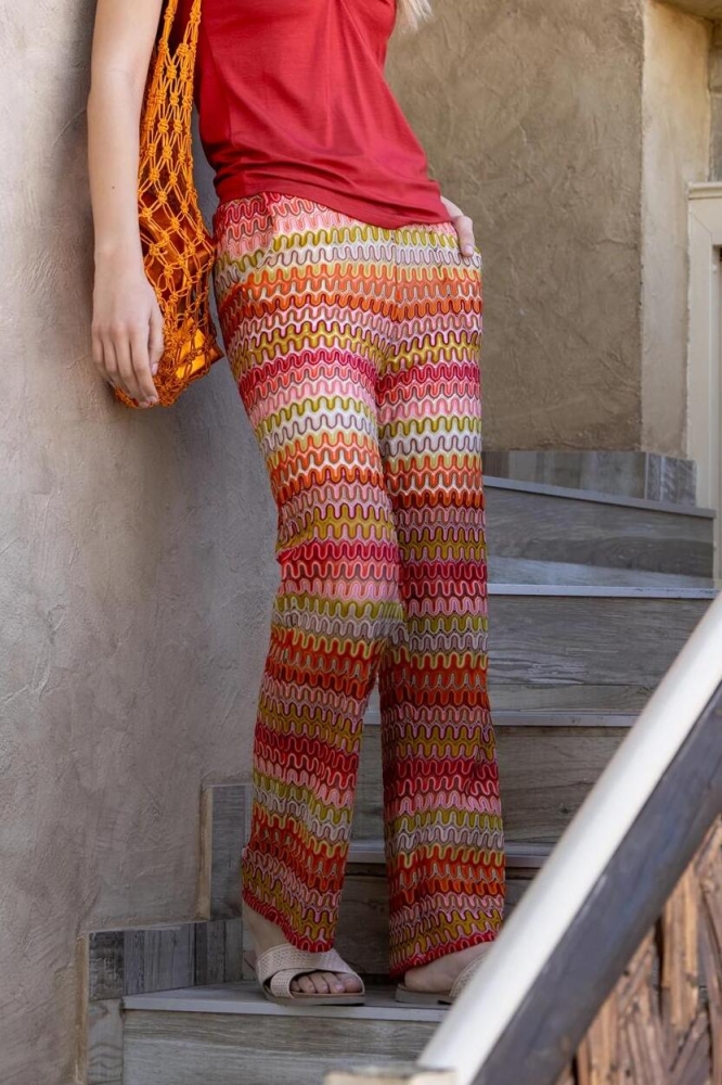 PANTS ZIGZAG 41363 60 000705 - stone/pink/orange